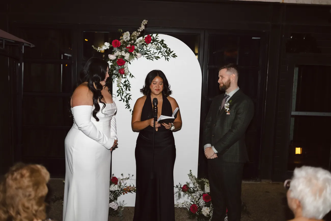 Evening wedding ceremony in the Maketto courtyard, Washington DC